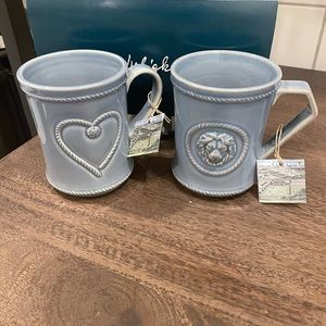 BNWT Juliska matching coffee mugs in blue